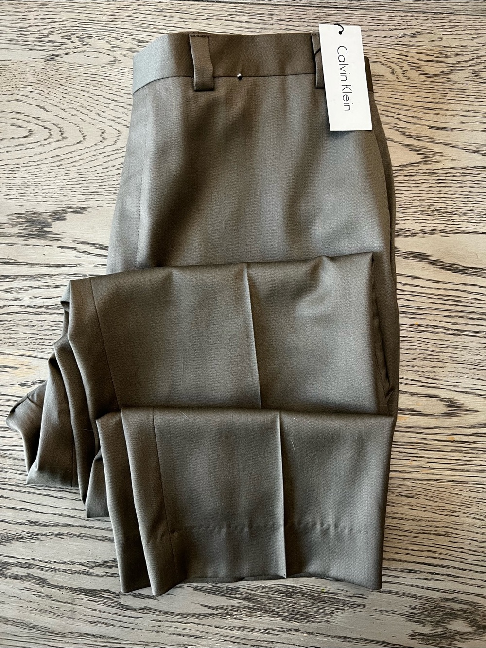 Men's Calvin Klein JRMYP Taupe Taupe Flat Front Dress Pants Size 36 x 32 NWT